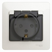 Розетка Systeme Electric Glossa встраиваемая перламутр со шторками с крышкой (GSL000648) Розетка Systeme Electric Glossa встраиваемая перламутр со шторками с крышкой (GSL000648)