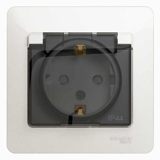 Розетка Systeme Electric Glossa встраиваемая перламутр со шторками с крышкой (GSL000648) Розетка Systeme Electric Glossa встраиваемая перламутр со шторками с крышкой (GSL000648)