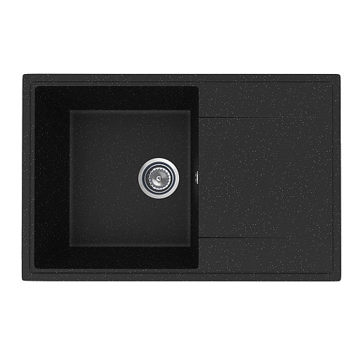 Мойка для кухни Ulgran Practik 74х48х19 см врезная с крылом искусственный камень черный оникс