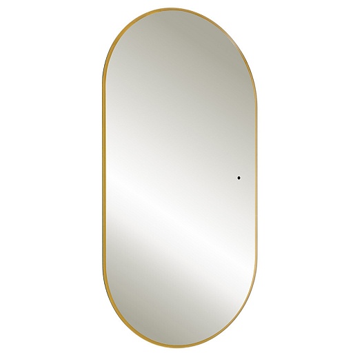 Зеркало с подсветкой овальное 55х105 см в раме золотой бесконтактный сенсор Abber Kontur (AG6304SCG)