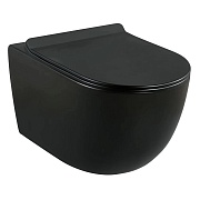 Унитаз подвесной Lavelly Classic Black безободковый черный с сиденьем дюропласт микролифт (1020758)