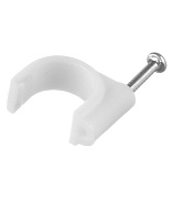 Скобы для крепления кабеля круглые Rexant 12 мм полиэтиленовые белые (50 шт.) (07-4012)