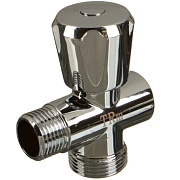 Вентиль латунный Terma 1/2 ВР(г) х 3/4 НР(ш) х 1/2 НР(ш) для подключения бытовой техники хром (25601)