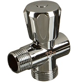 Вентиль латунный Terma 1/2 ВР(г) х 3/4 НР(ш) х 1/2 НР(ш) для подключения бытовой техники хром (25601)