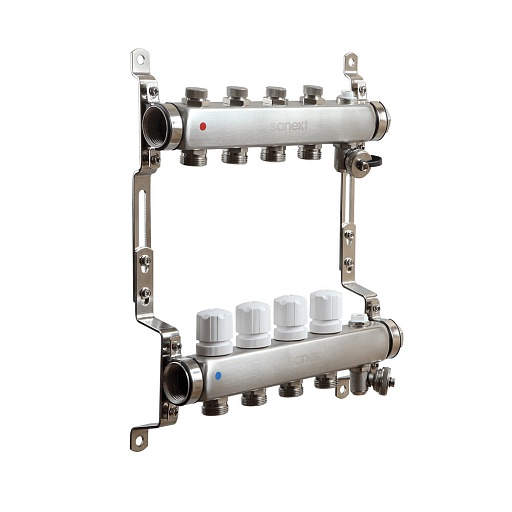 Коллекторная группа Sanext 1 ВР(г) х 4 выхода 3/4 НР(ш) ЕК х 1 ВР(г)