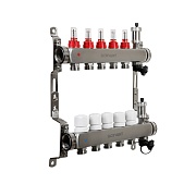 Коллекторная группа с расходомерами Sanext 1 ВР(г) х 5 выходов 3/4 НР(ш) ЕК х 1 ВР(г)