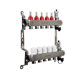 Коллекторная группа с расходомерами Sanext 1 ВР(г) х 5 выходов 3/4 НР(ш) ЕК х 1 ВР(г)