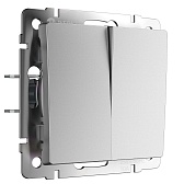 Выключатель Werkel двухклавишный встраиваемый серебряный матовый перекрестный (a064030) Выключатель Werkel двухклавишный встраиваемый серебряный матовый перекрестный (a064030)