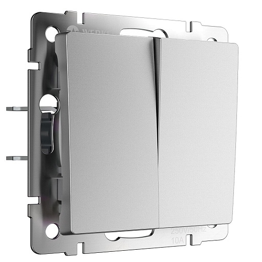 Выключатель Werkel двухклавишный встраиваемый серебряный матовый перекрестный (a064030) Выключатель Werkel двухклавишный встраиваемый серебряный матовый перекрестный (a064030)