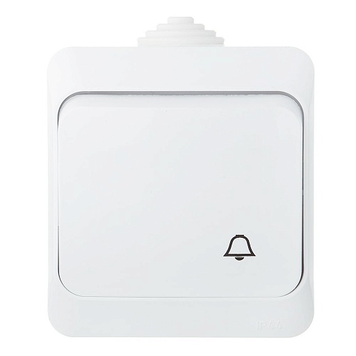 Выключатель Systeme Electric Этюд одноклавишный накладной белый с самовозвратом (KA10-041B)