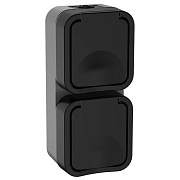 Розетка Tors TS132 накладная графит с крышкой (TS-R26-16-55-V-K53) Розетка Tors TS132 накладная графит с крышкой (TS-R26-16-55-V-K53)