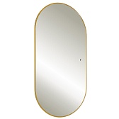 Зеркало с подсветкой овальное 55х105 см в раме золотой бесконтактный сенсор Abber Kontur (AG6304SCG)