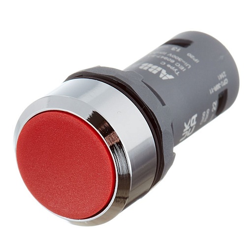 Кнопка плоская ABB CP2-30R-11 300 В  IP20 с фиксацией красная (1SFA619101R3071)