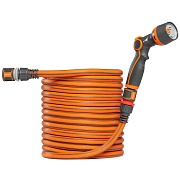 Шланг поливочный 1/2 30 м двухслойный Daewoo Aquazoom растягивающийся с коннектором и распылителем 4 режима (DWH 6105) Шланг поливочный 1/2 30 м двухслойный Daewoo Aquazoom растягивающийся с коннектором и распылителем 4 режима (DWH 6105)