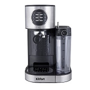 Кофеварка рожковая Kitfort КТ-703 черная/серебро Кофеварка рожковая Kitfort КТ-703 черная/серебро