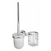 Ершик для унитаза WasserKraft Donau подвесной с корзиной для освежителя металл хром (K-9435)