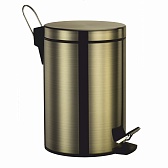 Ведро для мусора WasserKraft K-645 с крышкой 5 л металл светлая бронза с педалью Ведро для мусора WasserKraft K-645 с крышкой 5 л металл светлая бронза с педалью