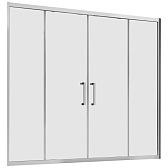 Шторка на ванну раздвижная 170х140х0,6 см профиль хром Abber Schwarzer Diamant (AG57170M)