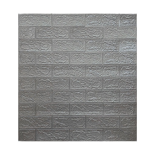 Панель самоклеящаяся вспененный полиэтилен 700х770х3 мм Кирпич серый металлик 0,54 кв.м