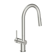 Смеситель для кухни Cersanit Brasko хром с высоким изливом с вытяжной лейкой однорычажный (64841)