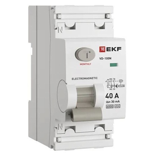 УЗО EKF PROxima ВД-100N 40А 1P+N тип A 30 мА 6 кА (E1026MA4030) УЗО EKF PROxima ВД-100N 40А 1P+N тип A 30 мА 6 кА (E1026MA4030)