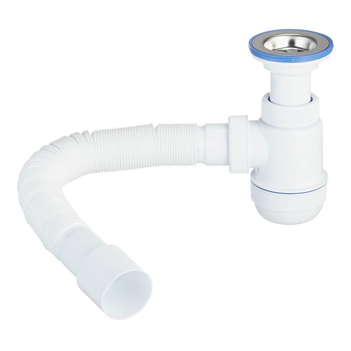 Сифон для раковины и мойки Wirquin Virplast 1 1/2х40 мм с выпуском d70 мм с соединением 40/50 мм (30980676)