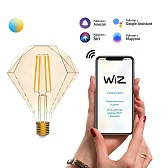 Лампа умная Gauss Smart Home филаментная диммируемая E27 6,5 Вт теплый/холодный 2000-5500 К IP00 кристалл Лампа умная Gauss Smart Home филаментная диммируемая E27 6,5 Вт теплый/холодный 2000-5500 К IP00 кристалл