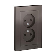 Розетка Systeme Electric AtlasDesign встраиваемая мокко со шторками (ATN000622)
