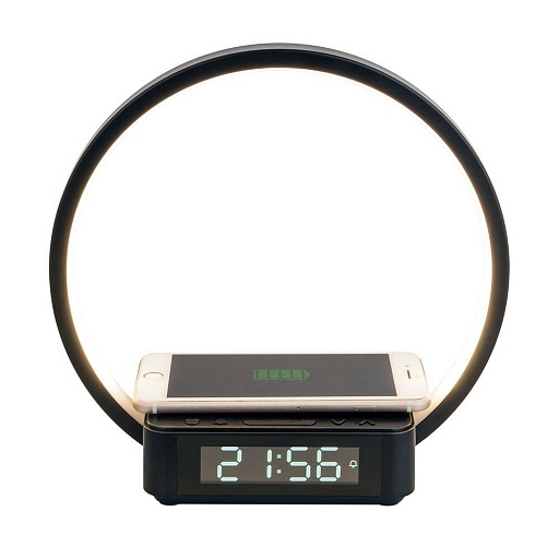 Лампа настольная светодиодная 4200К 5 Вт с беспроводной зарядкой и часами Eurosvet Timelight (a054132) Лампа настольная светодиодная 4200К 5 Вт с беспроводной зарядкой и часами Eurosvet Timelight (a054132)