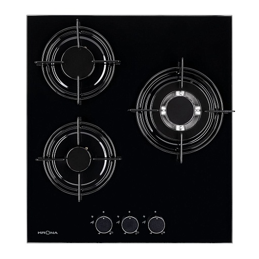 Варочная панель газовая Krona Felice 45 3 конфорки черная Варочная панель газовая Krona Felice 45 3 конфорки черная