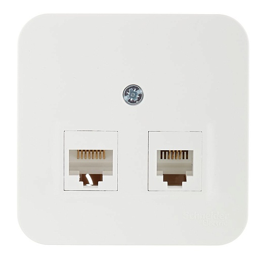 Розетка компьютерная/ телефонная Systeme Electric Blanca накладная белая RJ11/ RJ45 (BLNIA045111)