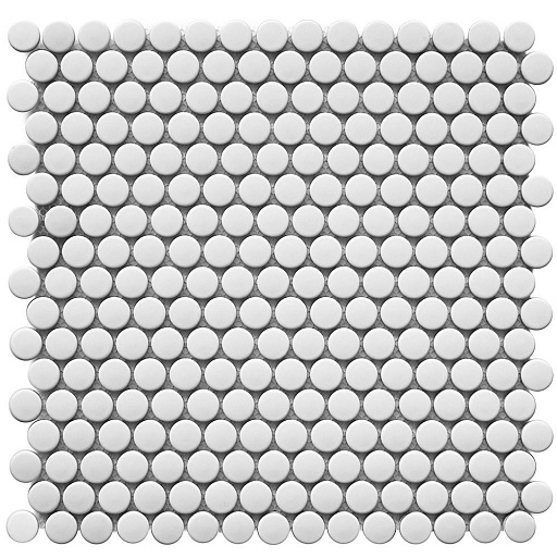 Мозаика Starmosaic Penny Round белая керамическая 315х309х6 мм матовая Мозаика Starmosaic Penny Round белая керамическая 315х309х6 мм матовая