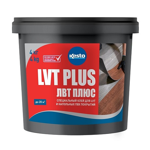Клей акриловый для ПВХ и LVT плитки Kesto LVT Plus 4 кг Клей акриловый для ПВХ и LVT плитки Kesto LVT Plus 4 кг