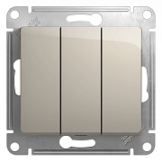 Выключатель Systeme Electric Glossa трехклавишный встраиваемый молочный (GSL000931) Выключатель Systeme Electric Glossa трехклавишный встраиваемый молочный (GSL000931)