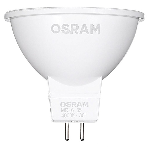 Лампа светодиодная Osram GU5.3 4000К 5 Вт 360 Лм 12 В рефлектор MR16 прозрачная