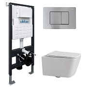 Комплект инсталляции Abber с унитазом Rechteck с кнопкой хром и сиденьем микролифт (AC1201-AC0105-AC0120MCH) Комплект инсталляции Abber с унитазом Rechteck с кнопкой хром и сиденьем микролифт (AC1201-AC0105-AC0120MCH)