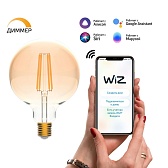 Лампа умная Gauss Smart Home филаментная диммируемая E27 7 Вт теплый/холодный 2500 К IP20 шар Лампа умная Gauss Smart Home филаментная диммируемая E27 7 Вт теплый/холодный 2500 К IP20 шар
