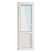 Металлопластиковая дверь VEKA 2050х700 мм алюминиевый порог белая левая стеклопакет
