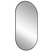 Зеркало с подсветкой овальное 55х105 см в раме черной бесконтактный сенсор Abber Kontur (AG6302SCB)