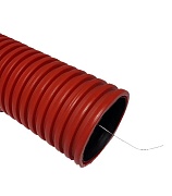 Труба двустенная гофрированная ПНД/ПВД d160/140,2 мм бухта 50 м SN4 с протяжкой