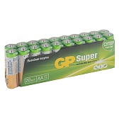 Батарейка GP Batteries Super АА пальчиковая LR6 1,5 В (20 шт.) Батарейка GP Batteries Super АА пальчиковая LR6 1,5 В (20 шт.)
