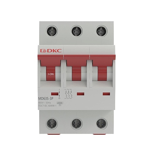 Автоматический выключатель модульный DKC Yon Max MD63S 3P 40А тип C 4,5 кА 400 В (MD63S-3PC40) Автоматический выключатель модульный DKC Yon Max MD63S 3P 40А тип C 4,5 кА 400 В (MD63S-3PC40)