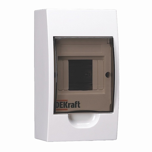 Щит распределительный навесной Dekraft пластиковый IP41 200х112х92 мм 4 модуля непрозрачная дверь Щит распределительный навесной Dekraft пластиковый IP41 200х112х92 мм 4 модуля непрозрачная дверь