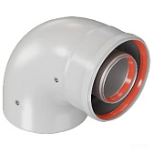 Отвод коаксиальный Rommer d60/100 мм 90° комплект Отвод коаксиальный Rommer d60/100 мм 90° комплект