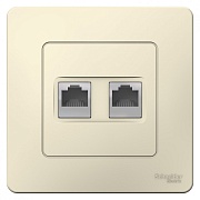 Розетка компьютерная Systeme Electric Blanca встраиваемая молочная 2хRJ45 (BLNIS045452)