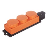 Розетка штепсельная UNIVersal тройная с заземлением IP44 оранжевая Розетка штепсельная UNIVersal тройная с заземлением IP44 оранжевая