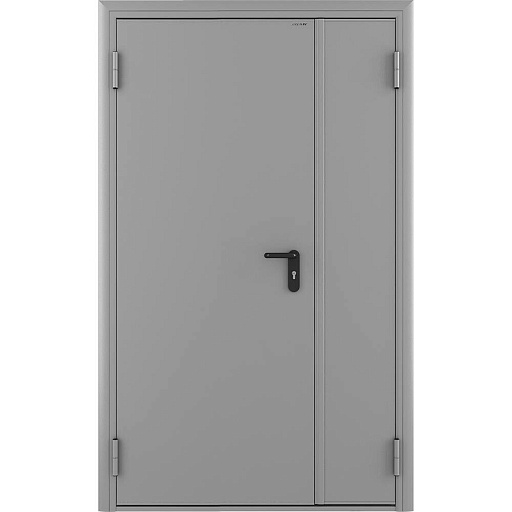 Дверь противопожарная двухстворчатая DoorHan ДП-2-EI-60 глухая левая серый RAL 7035 1250х2050 мм