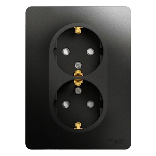 Розетка Systeme Electric Glossa встраиваемая антрацит со шторками (GSL000726) Розетка Systeme Electric Glossa встраиваемая антрацит со шторками (GSL000726)