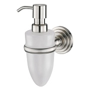 Дозатор для мыла WasserKraft Ammer с держателем стекло матовый/металл никель (K-7099)