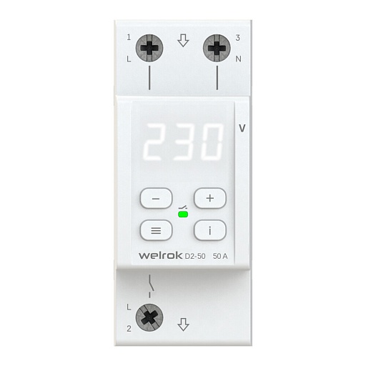 Реле напряжения модульное Welrok D2-50 220 В 50 А тип AC цифровое
